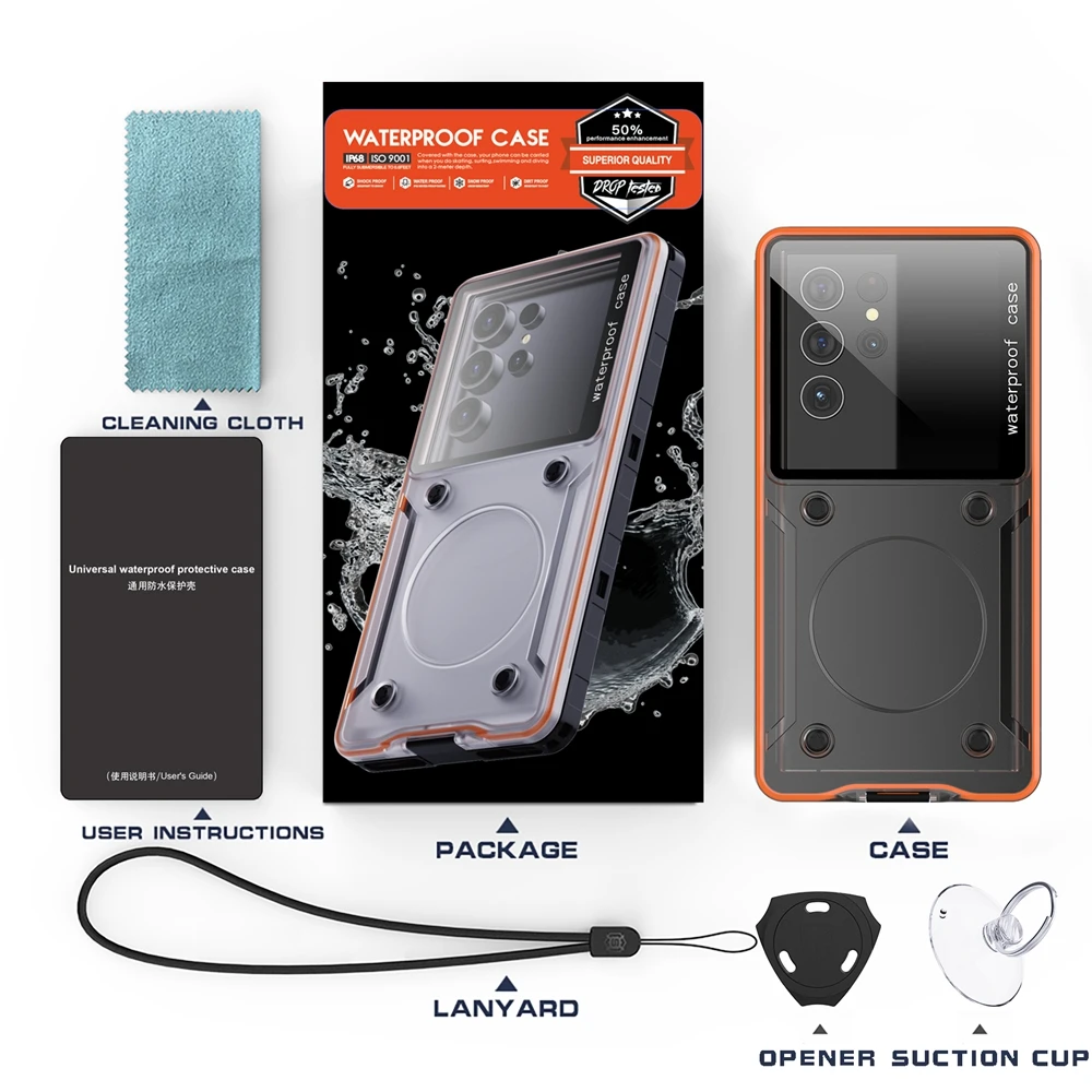 Universal waterproof Phone case 30M 33ft deep for Huawei Honor Xiaomi OnePlus Samsung iPhone Shockproof diving swimming Cover