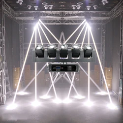 Professional Stage Moving Head Light 5Pcs 40W RGBW 4 IN 1 Led Moving Head Light With 6Pcs White Led Strobe Disco Party KTV Club