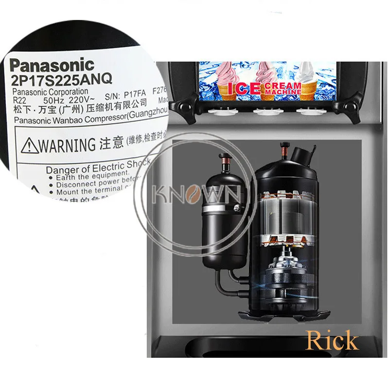 Mini máquina expendedora de helado de servicio suave, mesa de Color rosa, máquina expendedora de rollos de helado de 3 sabores