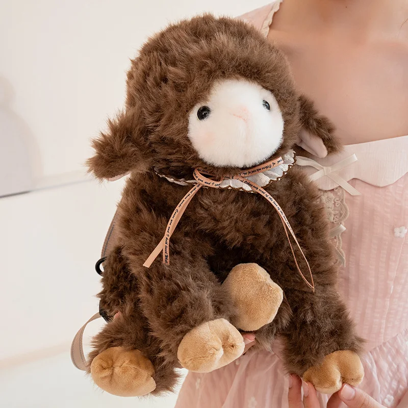 

Cute Sheep-Shaped Corssbody Bag Soft Plush Lamb Shoulder Lovely Small Coin Daily Accessories Plush Toys