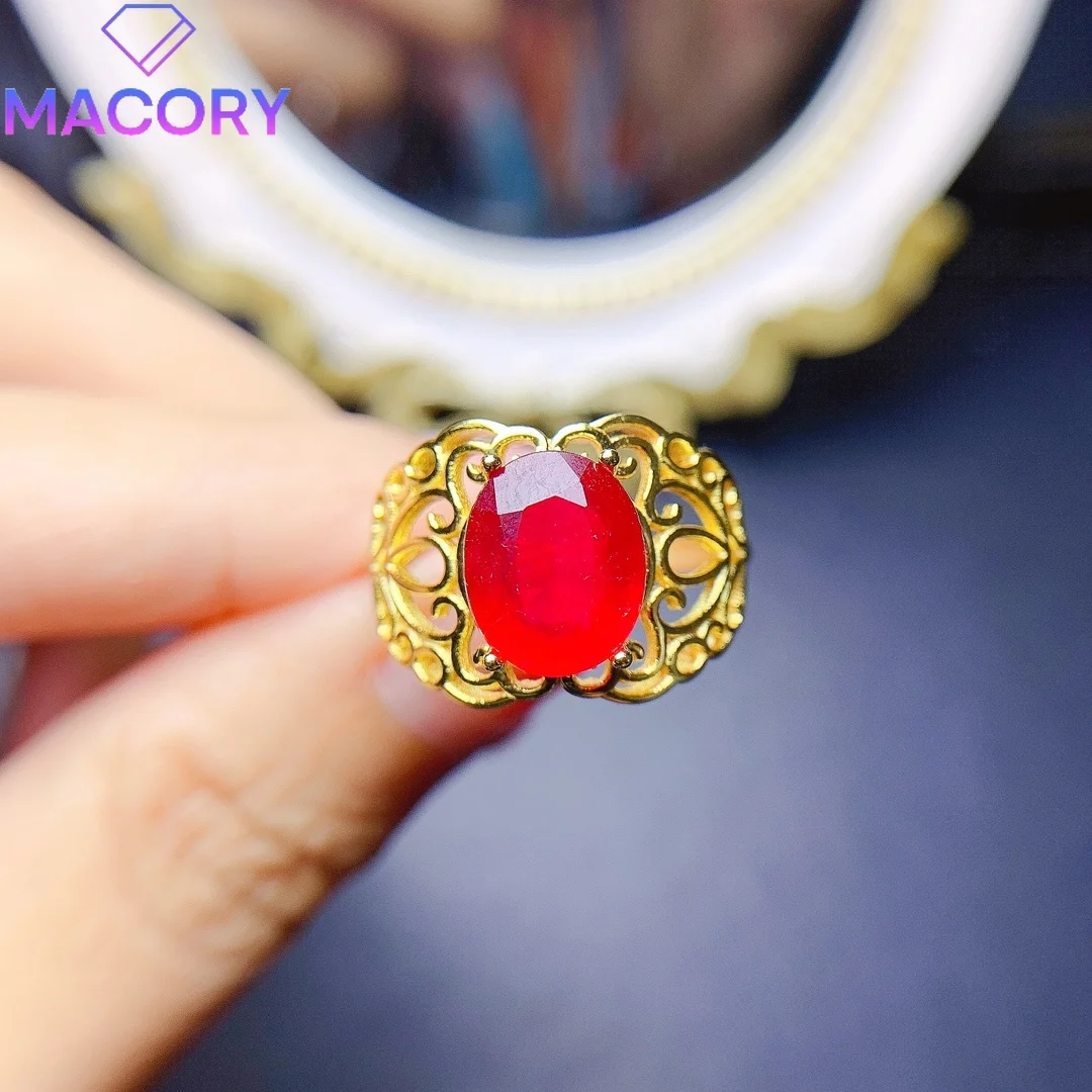 

Women married natural ruby luxury ring silver 925 Valentine's Day dating ring women free shipping luxury brand replica gemstones