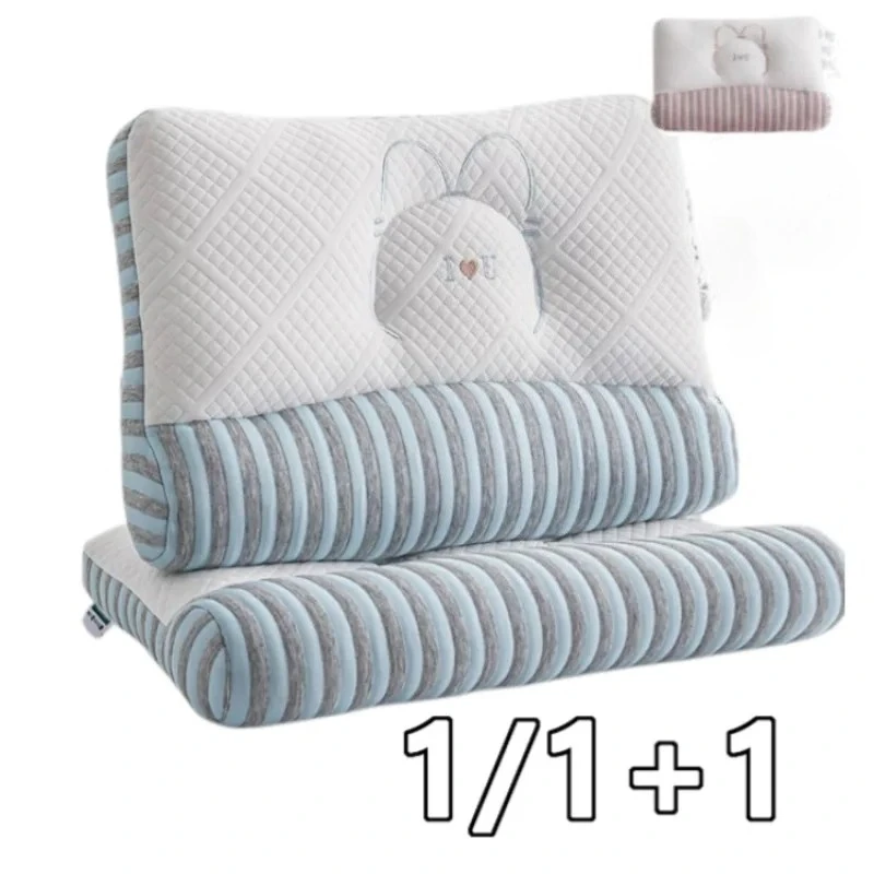 42X65Cm Neck Bear Feather Velvet Pillow Support Partition High Elasticity Pillow Core Blue Pink High Medium Low Pillow