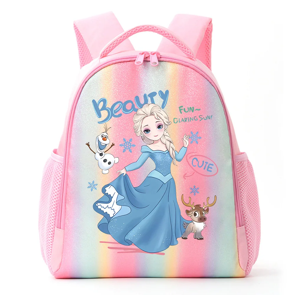 

Радужная сумка на двойном плечевом ремне с застежкой-молнией Disney Princess, портативный персонализированный рюкзак для игровой консоли, радужный рюкзак, школьная сумка