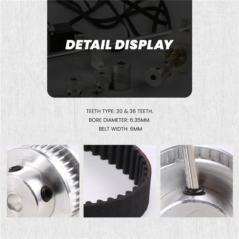 2 مجموعات GT2 مؤقت اشتعال المهمل بكرة الألومنيوم متزامن عجلة عدة للطابعة ثلاثية الأبعاد محرك ميكانيكي باستخدام الحاسب الآلي #6