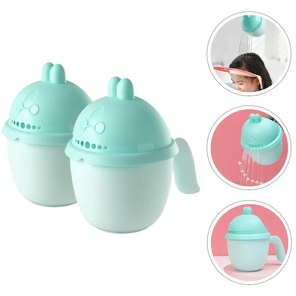 

2Pcs Baby Shampoo Cup Bath Rinser Newborn Pail Shower Water Ladle Supplies Fine Output Cartoon Design Hair Wash Safe Ergonomic H