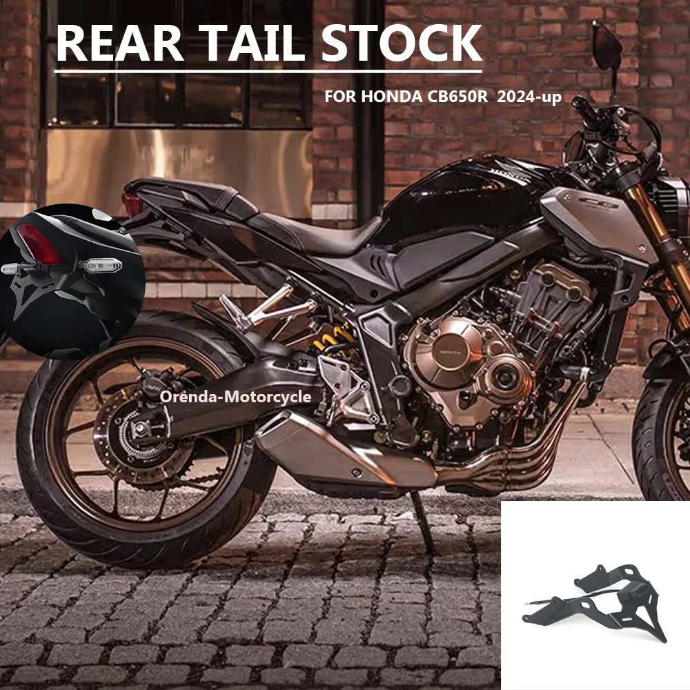 

Motorcycle Rear Short Tail Stock License LED Light Plate Holder Tailstock Bracket New 2024-UP For Honda CB 650R CB 650 R CB650R