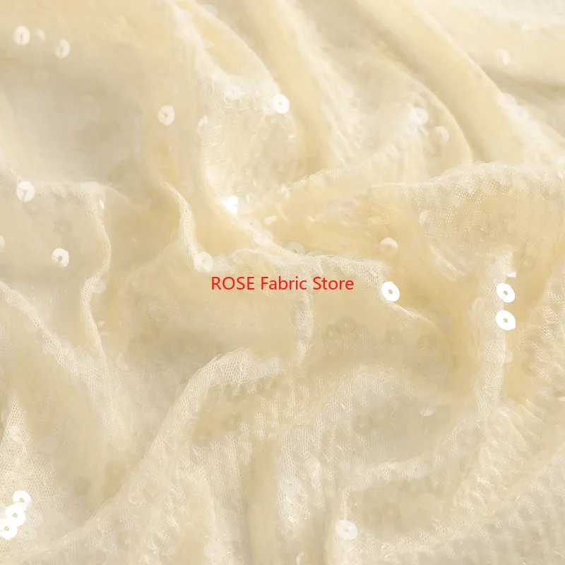 1-ヤードチュールスパンコール刺繍生地ウェディングドレスガウン子供服ステージ衣装-diy-縫製生地