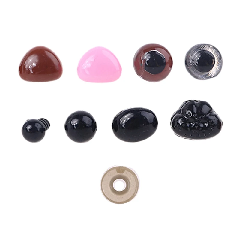 Q0KB 48pcs/set DIY Multicolor for Triangle Nose Round Safety Eyes with Washers for Bear Puppet Dolls Toys Accessories