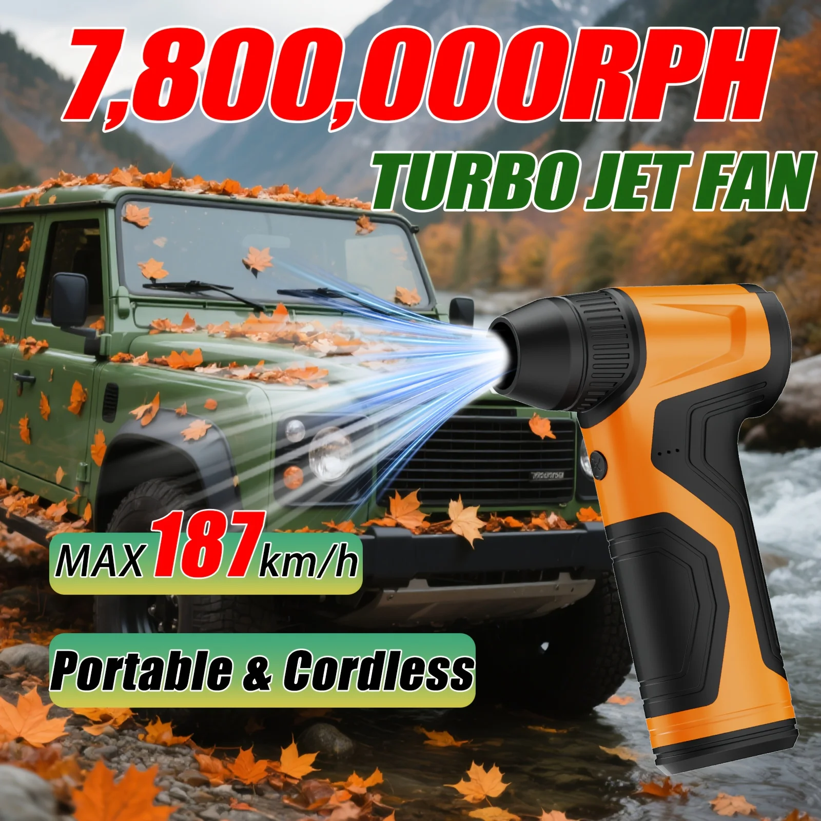 

138000RPM Air Blower Electric Turbo Violent Fan Brushless Motor High-Speed Turbo Jet Fan USB Rechargeable Powerful Dust Blower