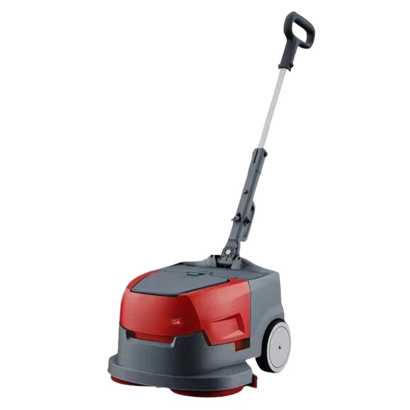 

Small commercial, folding hand-pushed washing machine, integrated suction and towing washing