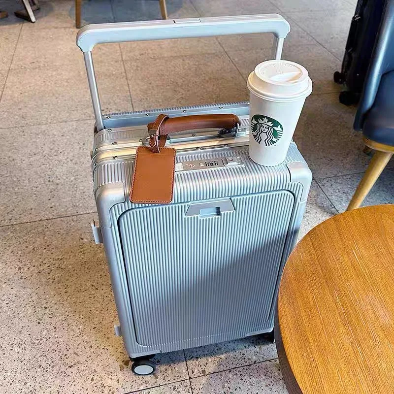 Luggage Sets Wide Trolley Suitcase Anti-drop Front Open Lid Trolley Case 20 Inch Boarding Case Suitcase Password Bag