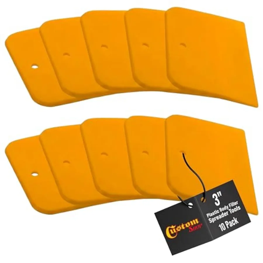 3 Inch Plastic Body Filler Spreader Tools for Automotive Body Fillers 10 Pack,Putties, Glazes, Epoxy Resin, Caulk, Glues - Plas