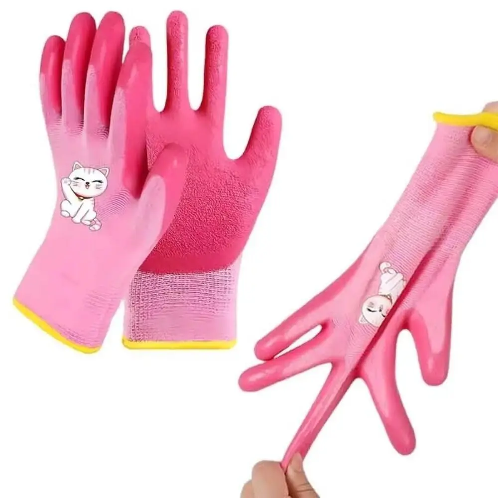 

Portable Waterproof Work Gloves Breathable Cartoon Gardening Protective Gloves Non-Slip Children Safety Gloves Garden Work