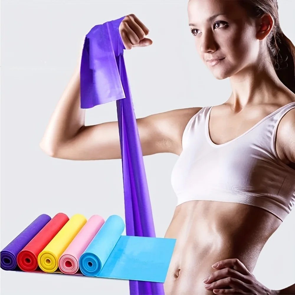 Premium Rubber Resistance Band for Yoga & Fitness - Long Stretch Training Bands for Physical, Home Strength Exercis