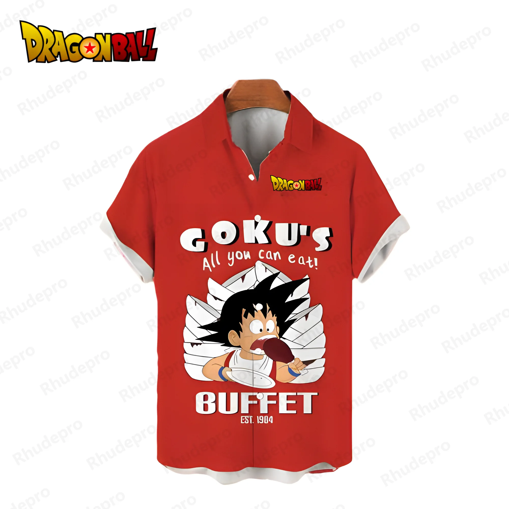 Dragon Ball Z Men's Shirts Vegeta Men's Social Shirt Beach Style Summer Oversized Cool Short Sleeve Fashion Streetwear Y2k