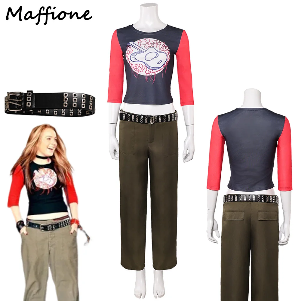 

Фильм Freakier Friday 2003, Анна Колемен, женский костюм для косплея, женский костюм для взрослых и девочек, маскировочный топ и брюки, комплект, костюмы для вечеринки на Хэллоуин