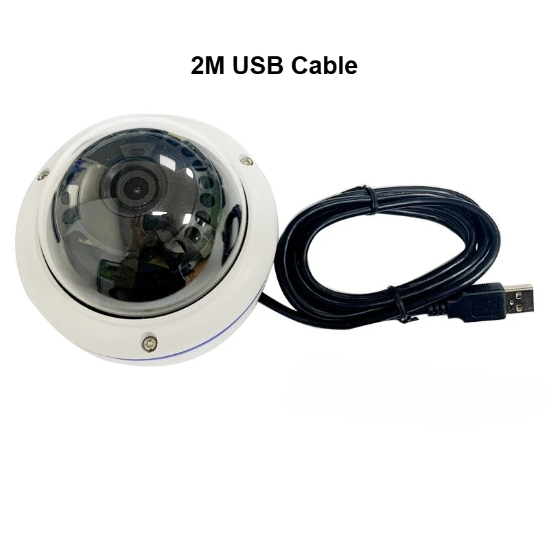 USB Dome Camera 1080P High-Definition Metal Waterproof Shell Wired Home IR LED Night Vision Outdoor Monitoring CCTV Camera