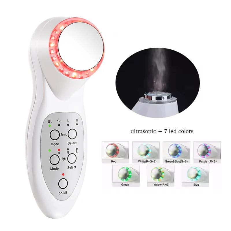 Masajeador de estiramiento facial ultrasónico para el hogar, máquina firme para apretar la piel con microcorriente, herramienta de belleza para rejuvenecimiento de fotones LED, limpieza profunda