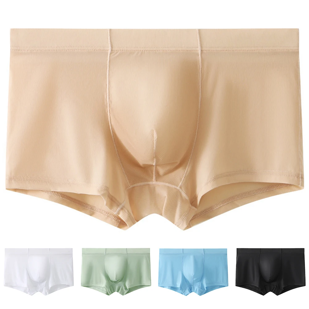 

Ultra-thin Breathable Pants Ice Silk Trunk Underwear 20 Spandex Material Brand New Condition Classic Style Trunks