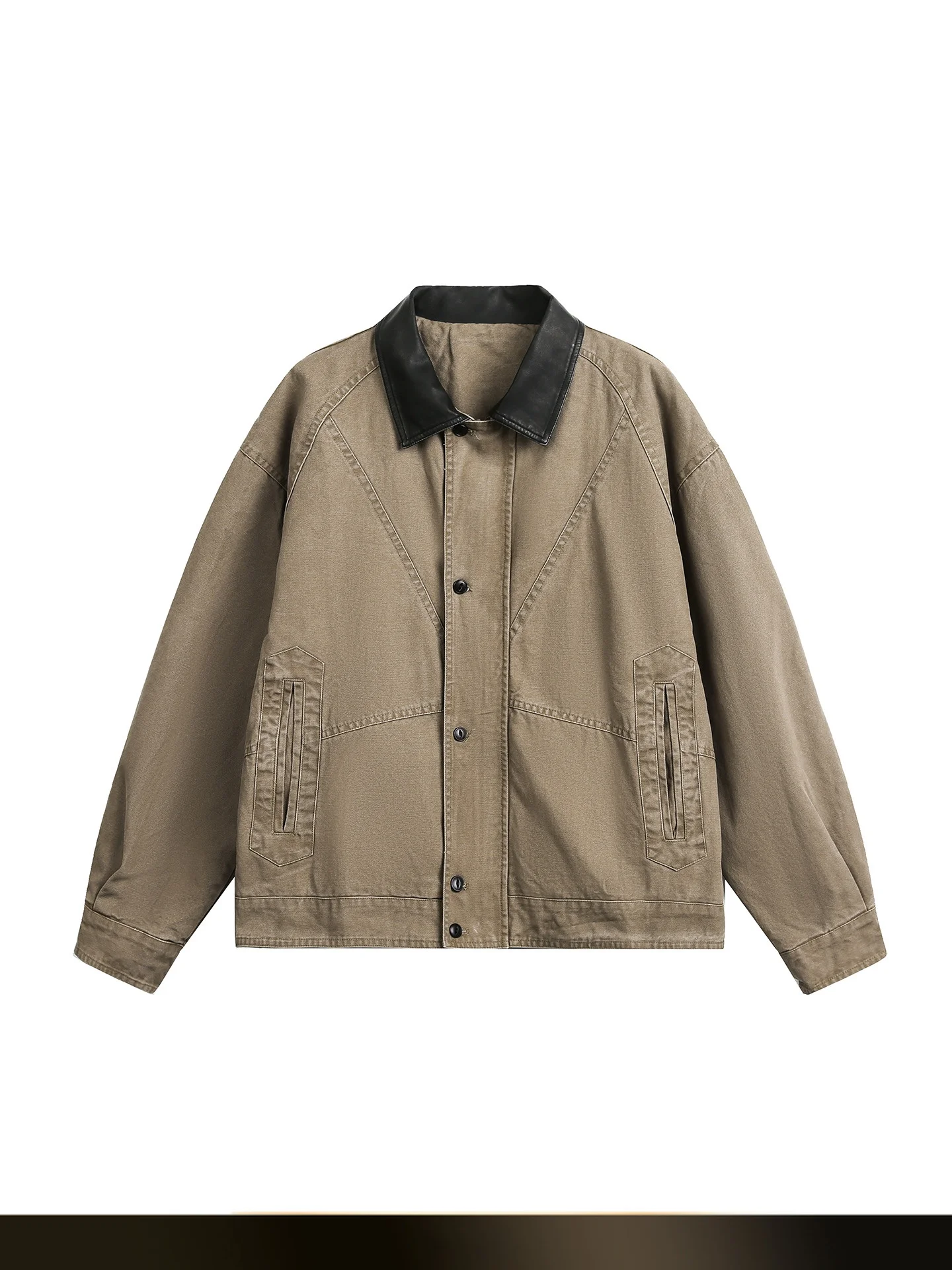 

Американская ретро-куртка в стиле барн, деконструированная, из канваса с элементами пэчворка, осенняя, CleanFit, в стиле рабочей одежды Детройта, молодежная, трендовая, популярная