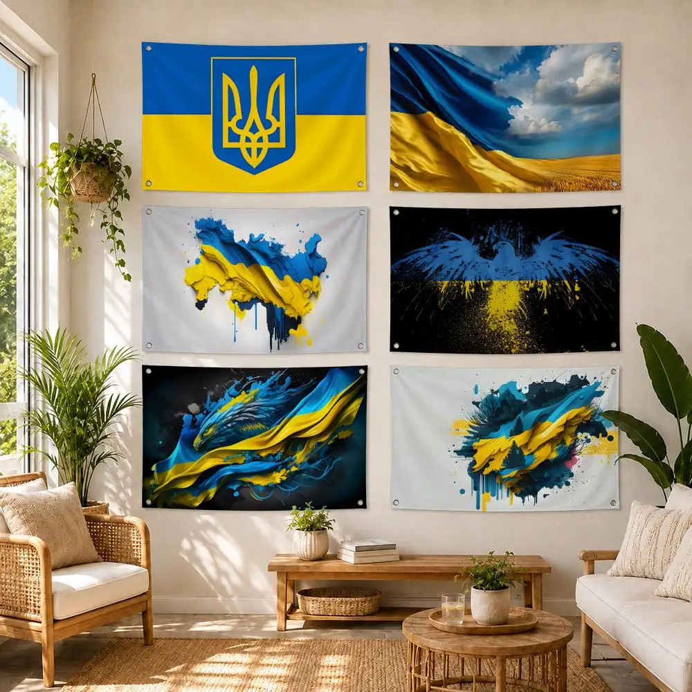 Ukraine Nation Collect Popular Flags Flag Soft skin-friendly Durable Tapestry Outdoor party Home living room bedroom Decoration
