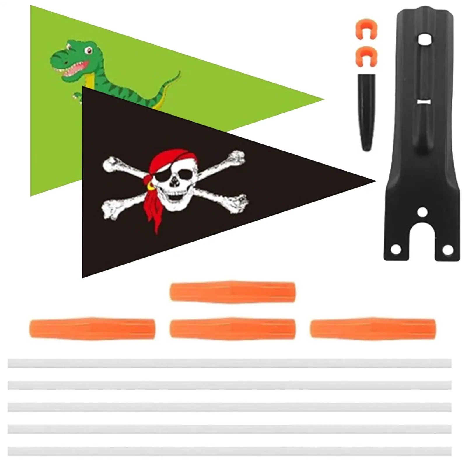 Bicycle Flag Waterproof Kid Bicycle Safety Flags With Flagpole Adjustable Height Bicycle Trailer Flag For Enhanced Visibility