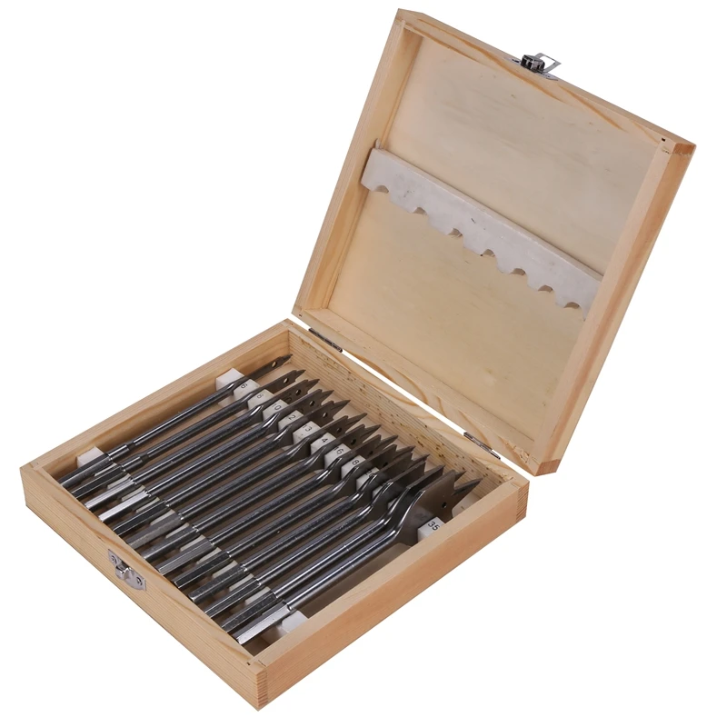 NEW-13Pcs Flat Spade Drill Bits Set Metal Bit Kit Hex Shank Woodworking Tool Accessories