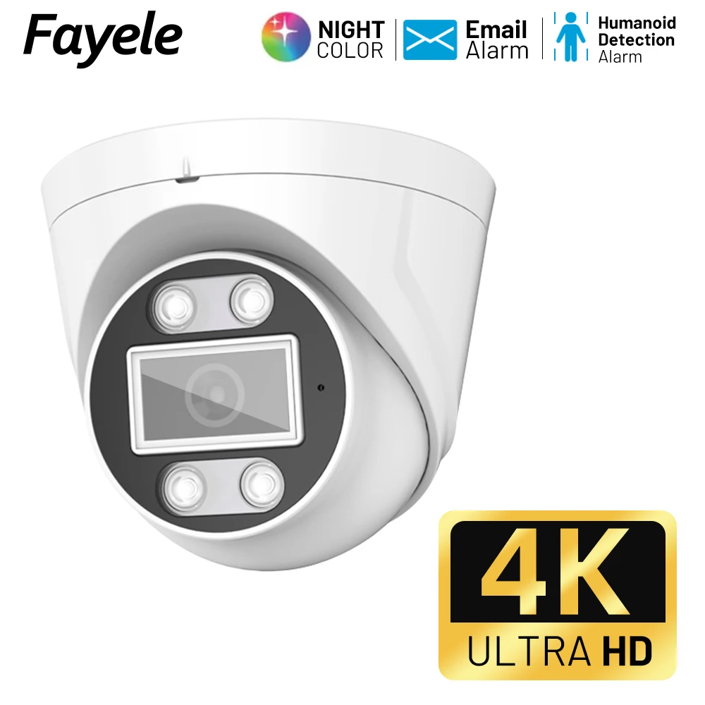 

4K 8MP POE Camera Two Way Audio Color Night Vision 4MP CCTV Security H.265 AI Home Surveillance Turret IP Camera