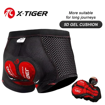 X-TIGER Heren Fietsondergoed Shorts 5D Gel Pad Ademend Antislip Fietsbroek Fietsonderbroek MTB Racefiets Rijbroek