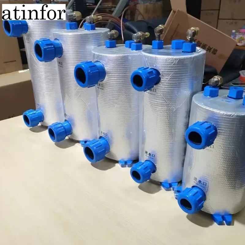 atinfor  Pure titanium evaporator, titanium gun, fishpond chiller,1/1.5HP small volume titanium tube heat exchanger