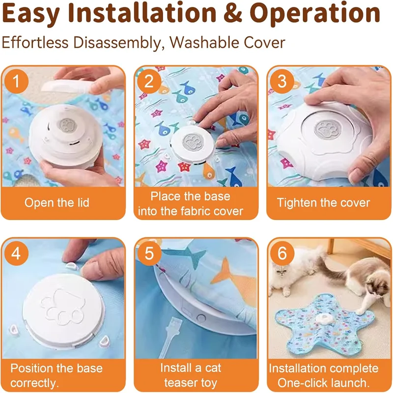 Interactive Cat Hunting Blanket & Automatic Turntable Toy 6