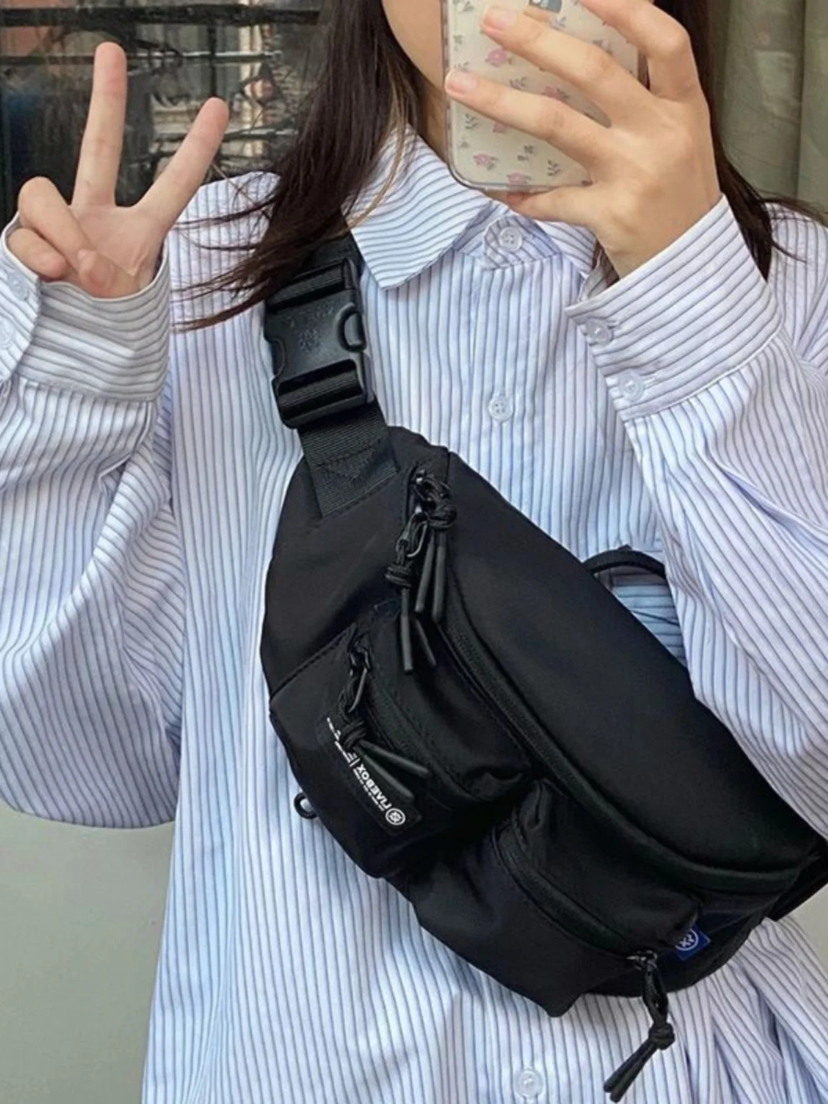 

Spring Autumn Blue Striped Loose Women's Shirt Long Sleeve Base Layer Top Korean Style Commute Fashion Outerwear