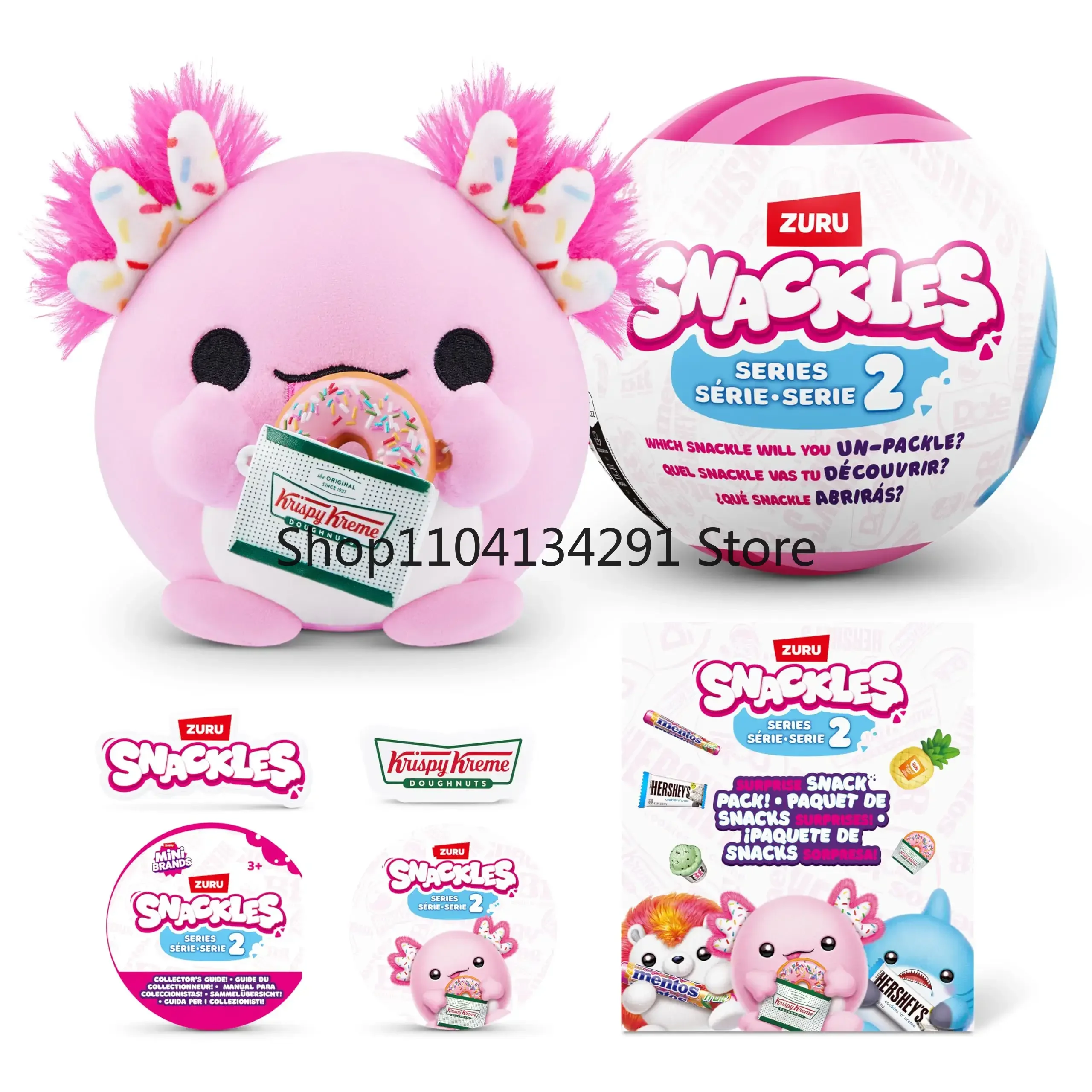 

ZURU Snackles Series 2, тайна-сюрприз, капсулы, декоративные коллекции, мягкая плюшевая игрушка для закусок, слепая коробка, подарок на день рождения для девочек