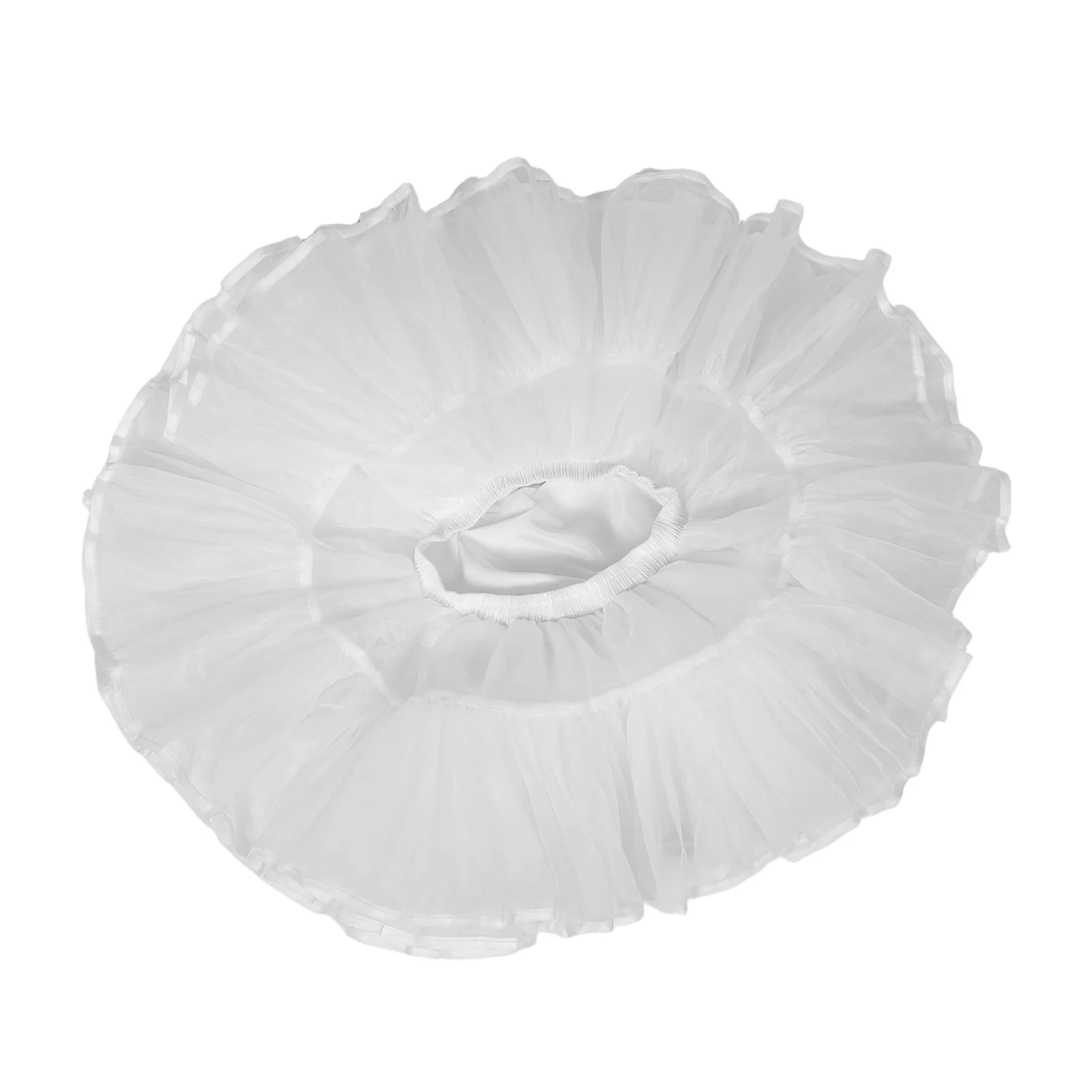 

Hoopless Petticoat No-Bone Short White Tulle Skirt Lightweight Soft Underskirt for Wedding Dress Party Dress Support