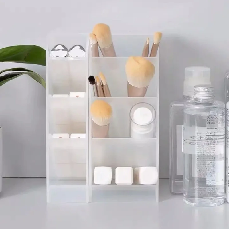 Kawaii Creative Multifunctional 4 Grid Desktop Organizer Pen Holder Makeup Storage Box School Office Accessories Pen Holder