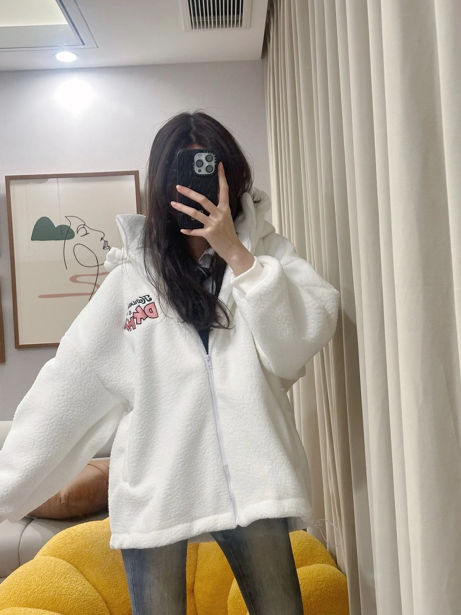 

Зимняя утепленная куртка KING BRAND с капюшоном из овечьей шерсти, женская, модная, свободного кроя, в уличном стиле, на молнии, с длинными рукавами