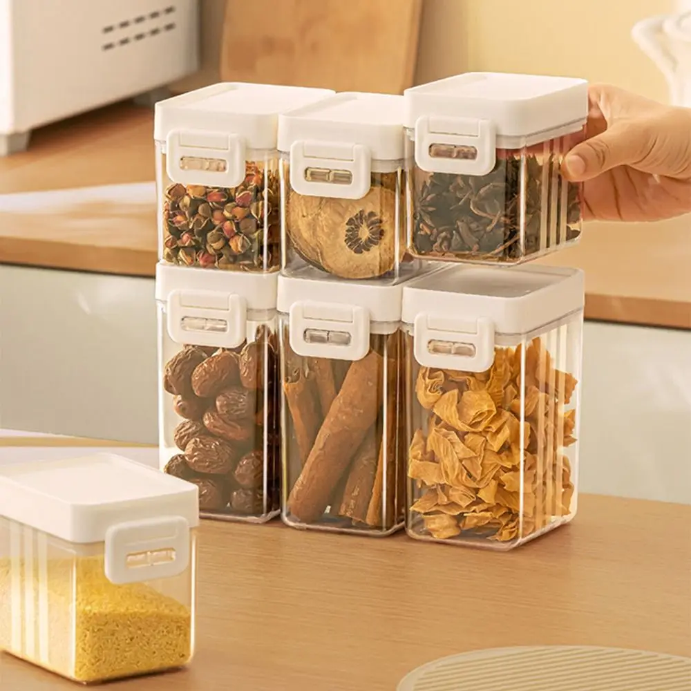 

Large Capacity Kitchen Storage Bottle Clear with Lid Airtight Food Jar Leak-Resistant Cereal Dispenser Food Storage Box Home