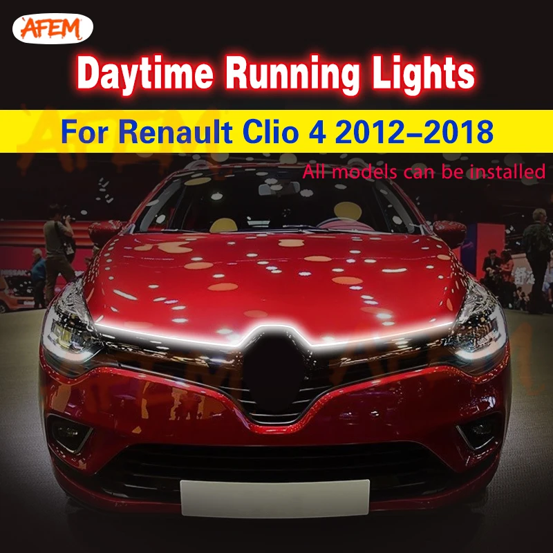 LED Daytime Running Light Car Hood Decorative Lights DRL Auto Engine Hood Guide Decorative Ambient Lamp 12V For Renault Clio 4