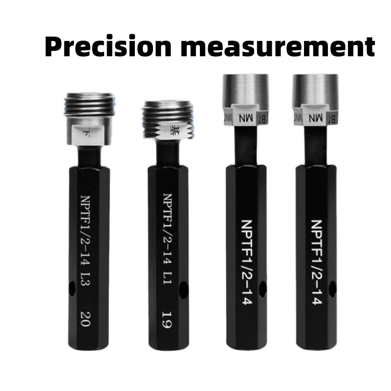 1 Uds. Medidor de tapón de rosca de tubo calibre de anillo de rosca NPTF 1/16-28 1/8 1/4 3/8-19 1/2-14 3/4 1 ''L1 L2 L3 herramienta de medida