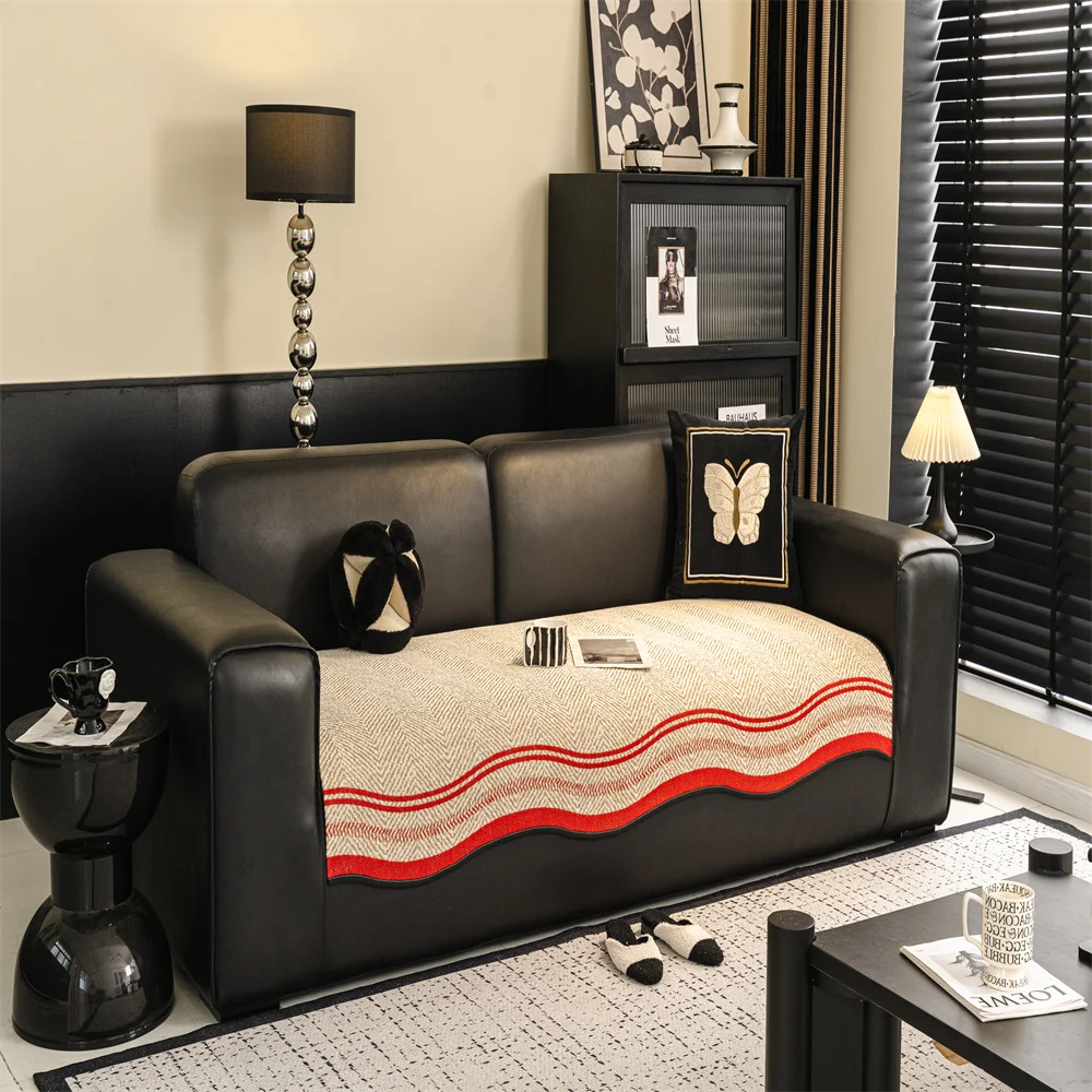 Chenille Special-Shaped Sofa Cushion All Seasons Universal 2025 New Entry Luxury Leather Sofa Cushion Non-Slip Cover Cloth