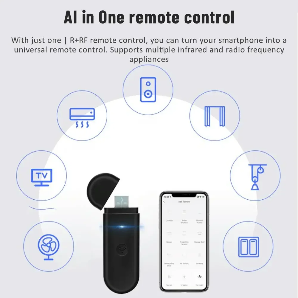 Wifi Tuya Smart RF433 Air Conditioner For Alexa Google Home Usb Infrared Remote Control Wireless Intelligent Remote Control