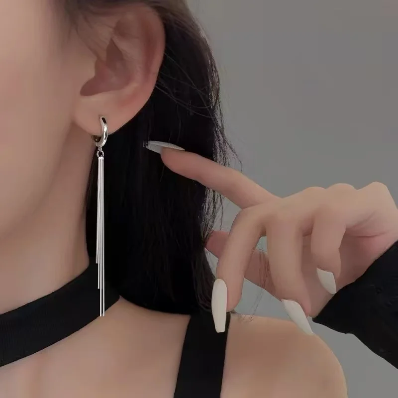 Flowing Tassel Long Earrings Exuding A Sophisticated And Fashionable Vibe Ideal For Slimming The Face For Ladies