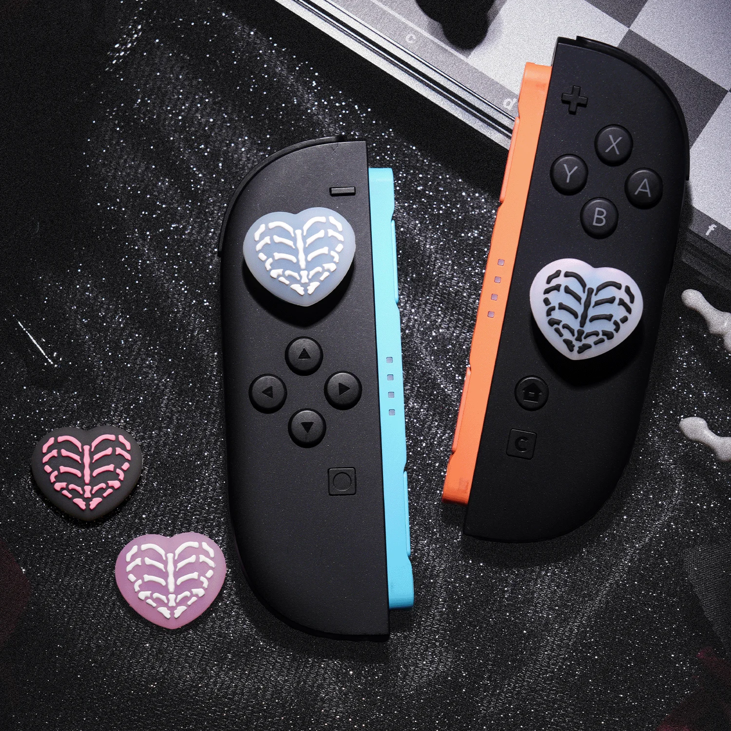 GeekShare Skull Weaver Silicone Thumb Grips for Switch 2 – Original Cute & Edgy Joystick Caps for NS2 Controller (4-Pack)