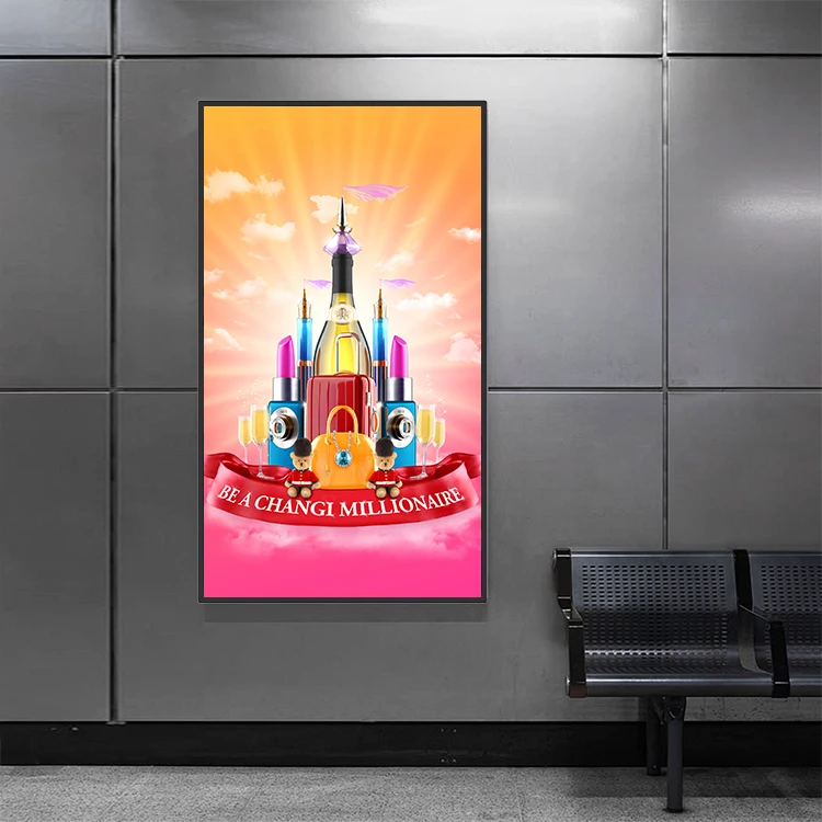 4K 43-inch Android LCD Digital Advertising Display Screen Ceiling-mounted Window Advertising Machine Double-sided Suspension.