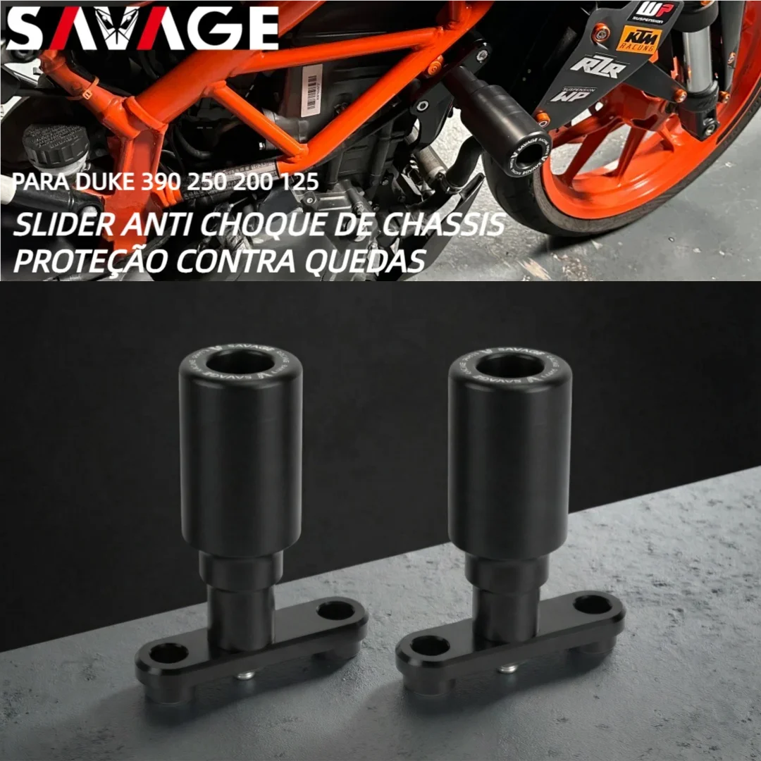 SAVAGE Protetor Anti-Choc de Chassi para DUKE 390/250/200/125 - Proteção de Motor e Carenagem de Moto