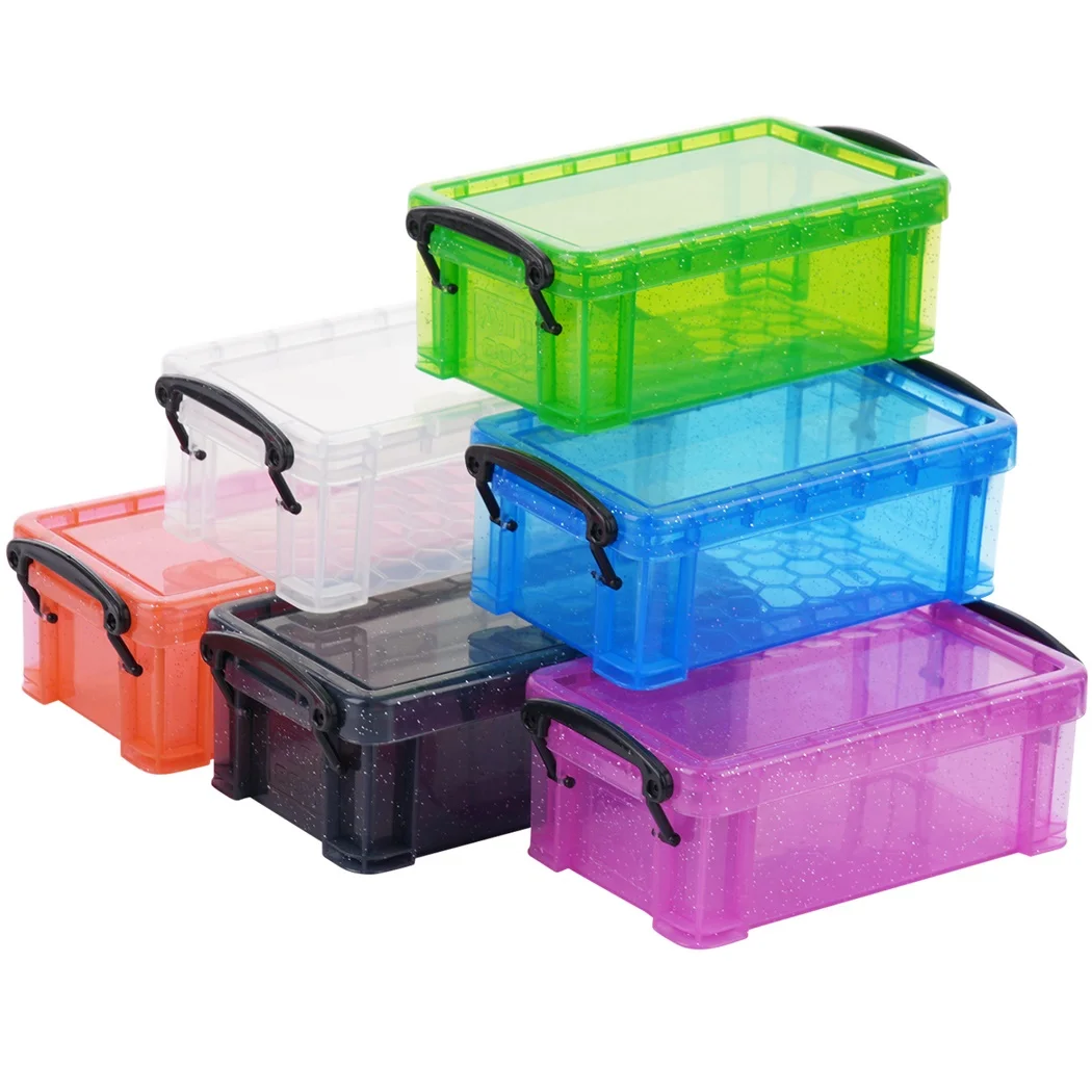 Small Plastic Storage Containers Clear Plastic Organizer Assorted Color Boxes For Crafts Stationery Sewing Multipurpose Cases