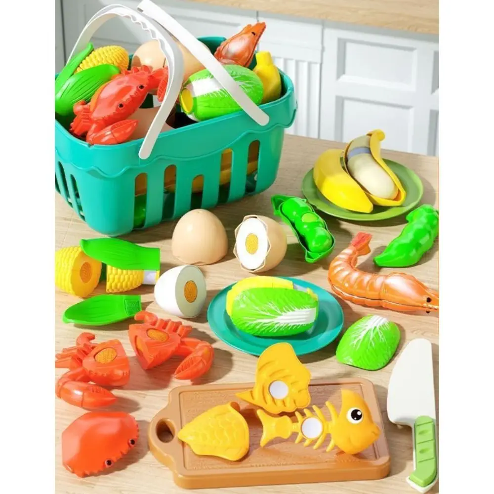 New Plastic Cutting Play Food Set Xmas Gifts Colourful Kids Kitchen Toys Girl Interactive Toys