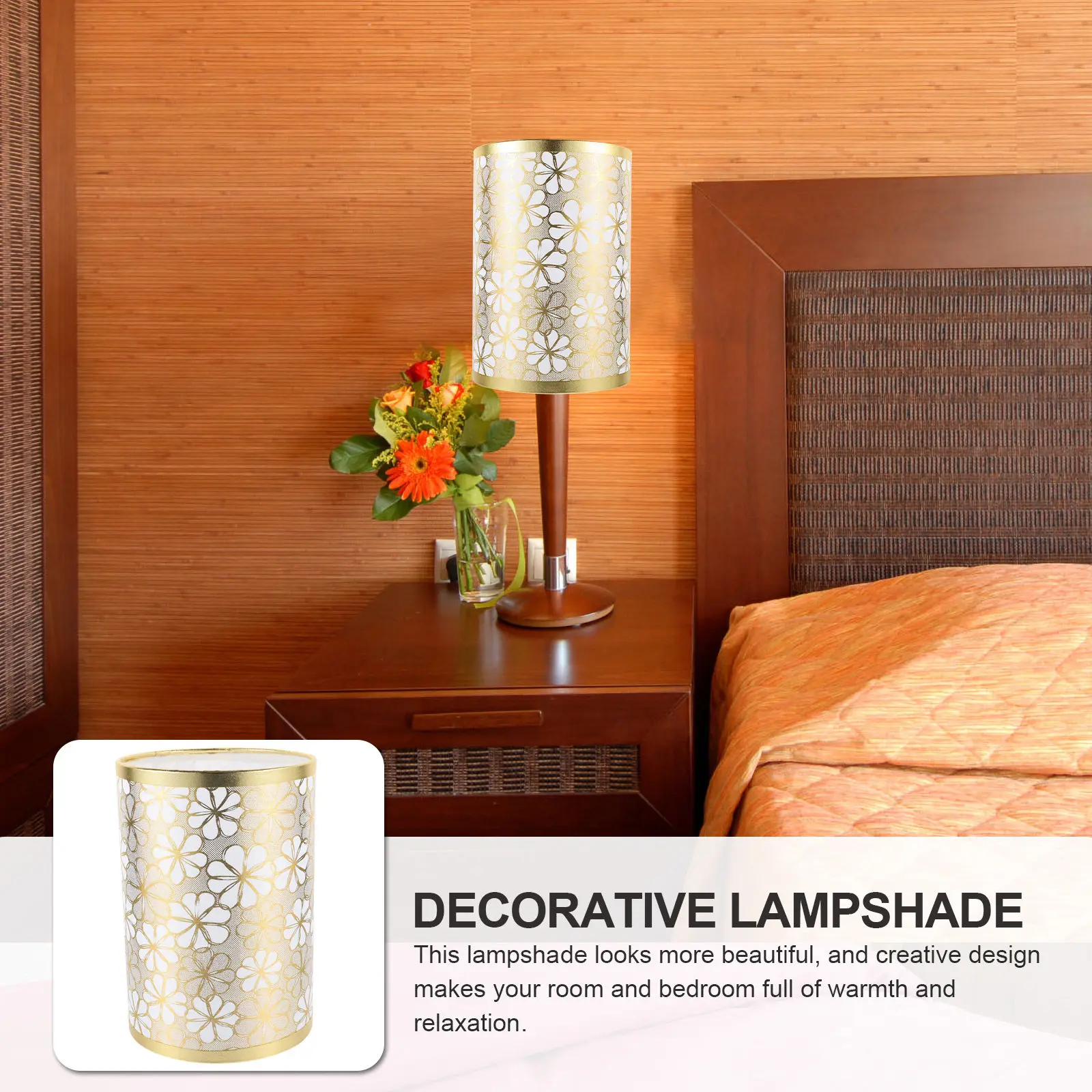 

Flower Fabric Lamp Shade Cover Creative Design Soft Light Table Lamp Shade Replacement Accessory Cloth Lampshade