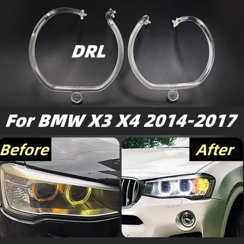 DRL Headlight Light Guide Strip For BMW X3 X4 F25 F26 2014-2017 Daytime Running Light Tube Daily Head Lamp Tube