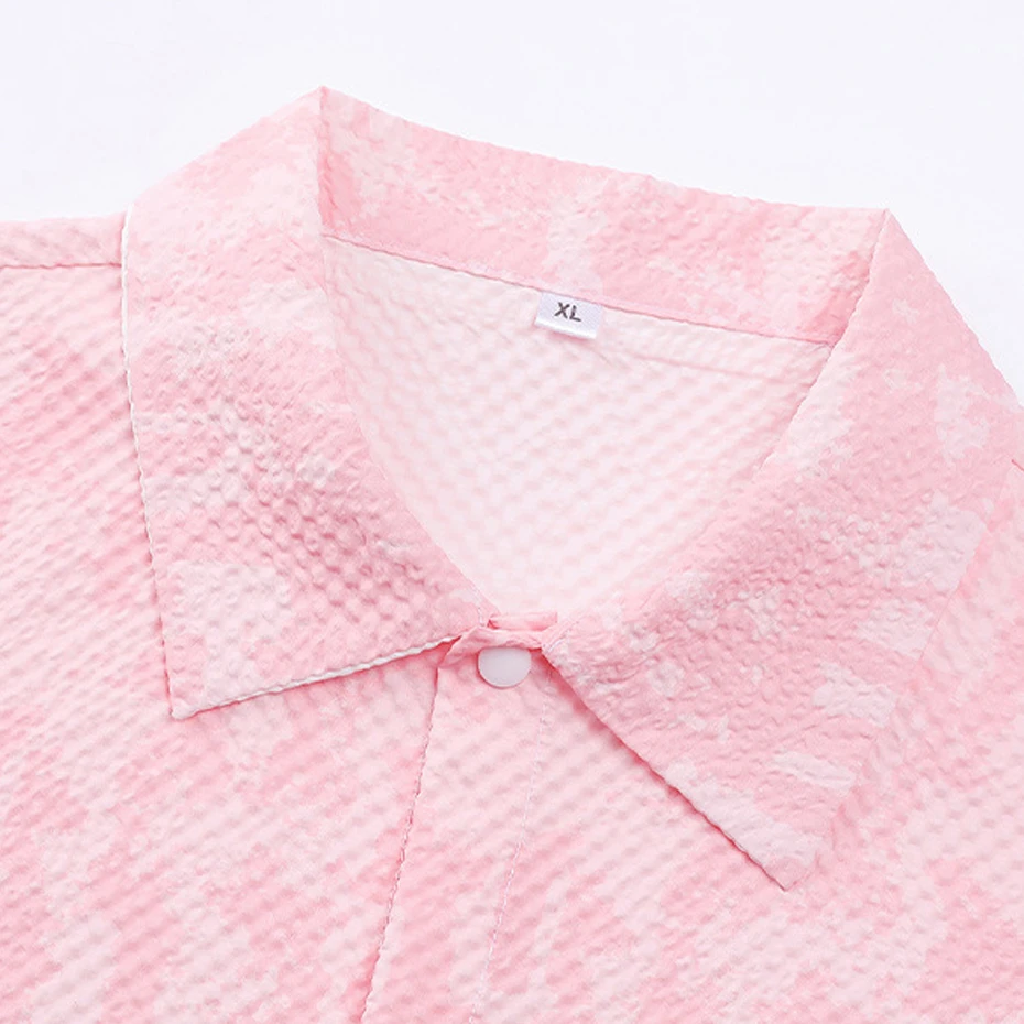 Summer Short Sleeve Shirts Men 8XL Plus Size Shirt Tie-dye Gradient Fashion Casual Shirt Big Size 8XL